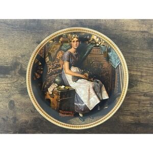 Vintage Norman Rockwell Collector Plate 84' Dreaming In The Closet Scene
